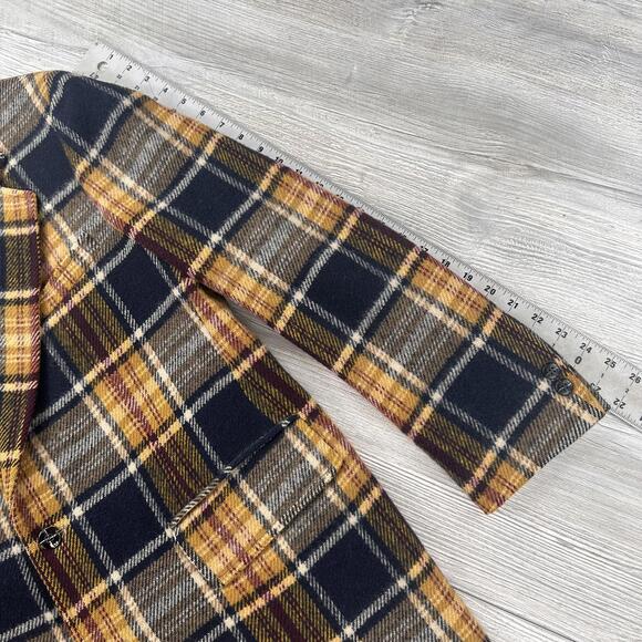 VTG 70's Palm Beach Sportscoat Mens 44L Navy Orange Yellow Check Plaid EUC - Picture 7 of 9